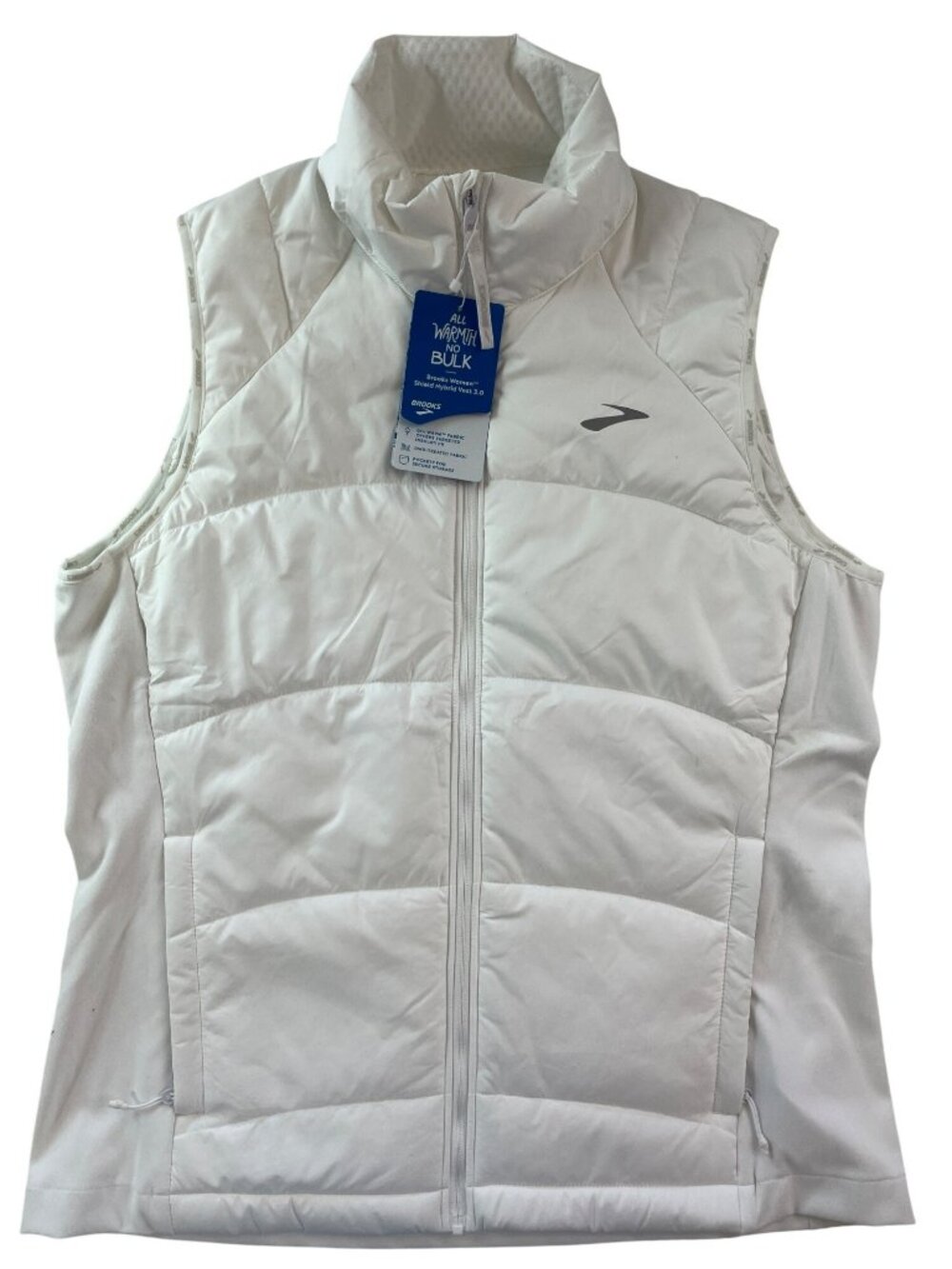 Brooks Shield Hybrid Vest 3.0 White Insulated Full-Zip Women's Sz M MSRP$120 WNT